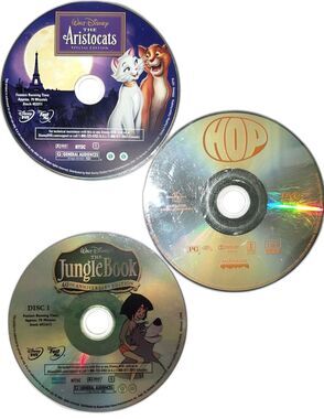 3 Walt Disney Movies: HOP, The Aristocats & Jungle Book Movie Bundle Lot
